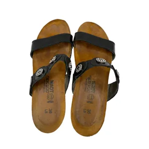 Naot Marissa Leather‎ Sandal Women 6 Black Rhinestone Medallion Slide Leather thumbnail 7