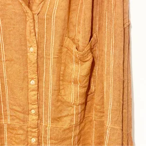 Free People Womens Size Medium Cozy Nights Blouse Orange Medium Soft Shirt thumbnail 2