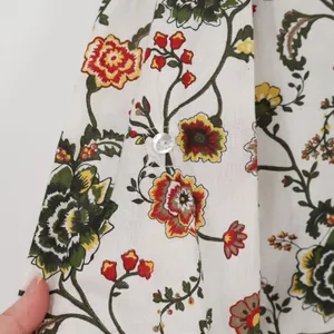 Preswick & Moore Floral Button Up‎ Blouse Womens Size M White Cotton 3/4 Sleeve thumbnail 6