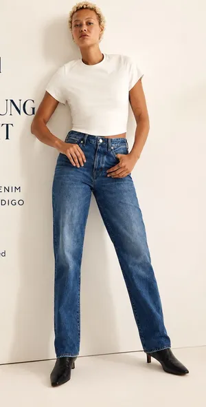 Madewell Low-Slung Curvy Straight Jeans 100% Cotton Denim Size 31‎ thumbnail 1