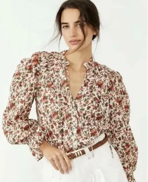 Free People Meant‎ To Be Vintage Floral Blouse Top size small thumbnail 1