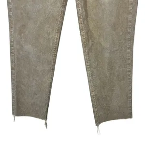 American Eagle Mom Straight Corduroy Pants Tan Khaki Acid Wash Boho Size 4 thumbnail 4