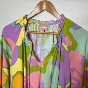 Show Me Your Mumu Summer Sorbet Bright Abstract Char Tunic Swim Coverup thumbnail 5