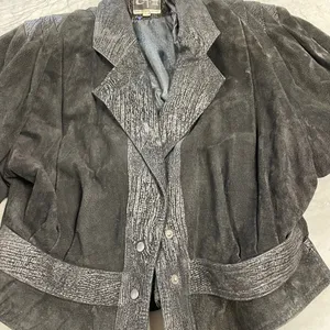 Vintage rare 80’s shoulder pad leather suede jacket ! thumbnail 3