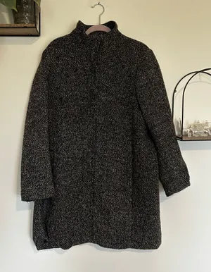 Old Navy Black Marble Funnel Neck‎ Full Zip Woman’s Coat Size XL thumbnail 1