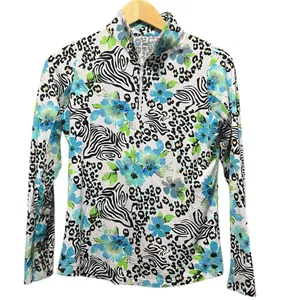 IBKUL Eva Polo‎ Zip Top Peri Long Sleeve Golf Shirt Womens UPF 50 size XS thumbnail 3