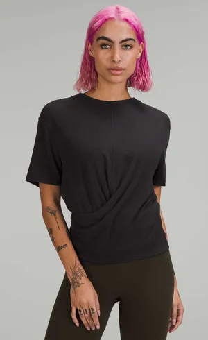 Lululemon twist front tee short sleeve crewneck ribbed Modal-Silk Reversible thumbnail 1