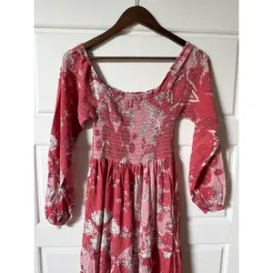 Natural Life Pink Floral Smocked Midi Dress‎ Small Boho Cottagecore thumbnail 3