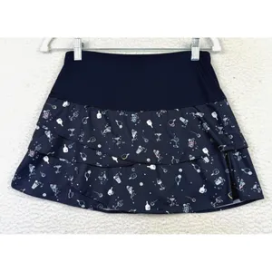 Lucky In Love Skort Womens Small Navy Tiered Ruffle Tennis Pickleball‎ Drinks thumbnail 2