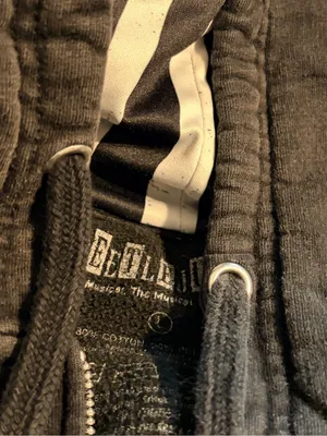 Black Zip Hoodie with Striped Hood Lining and Small Chest Logo thumbnail 3