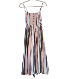 Free People Multicolour Lilah Cotton Pleated Tube Maxi Dress‎ Small Boho Summer thumbnail 4