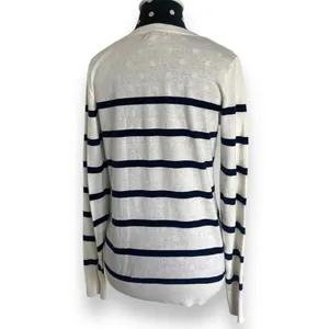 Old Navy Womens 100% Cotton Breton Stripe Sweater Cream Navy Long Sleeve‎ Size S thumbnail 7