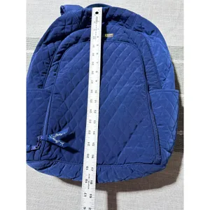 Vera Bradley Quilted Backpack Navy Blue Large‎ School computer bag needs mending thumbnail 2
