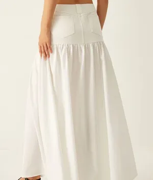 Commense Leisure Pockets Maxi Skirt size small White thumbnail 3