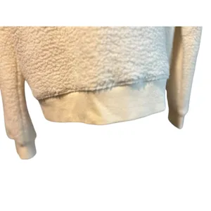 Lucky Brand Cream Fleece Sherpa Top NWT SZ Med Long Sleeves Minimalist Lagenlook thumbnail 4