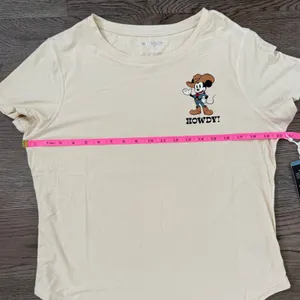 Life Is Good Active Disney Mickey Mouse Howdy Graphic Tee Women's L NWT Cream thumbnail 5