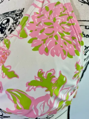 Lilly Pulitzer bikini Swimming top with push up hot pink Green Sz XS RN 88189 thumbnail 4