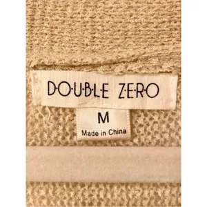 Double Zero Cream Fringe Knit Poncho Sweater Navy Blue Aztec Detail Size Medium thumbnail 2