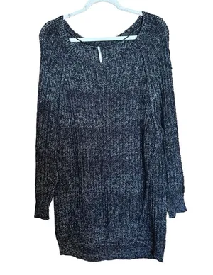 Free People Tunic Sweater Womens Large Multicolor Chunky Pullover Sweatshirt thumbnail 1