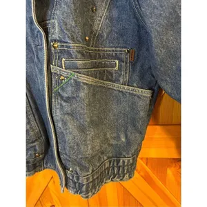 VTG 80s Jag Jean Studded Dolman Sleeve Bomber Denim Jean Jacket Grunge Sz Small thumbnail 4