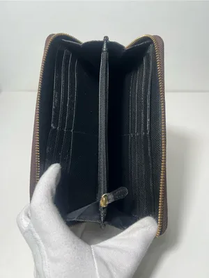 Coach Metallic Studded Pebbled Leather Accordion Zip Around Continental Wallet thumbnail 10