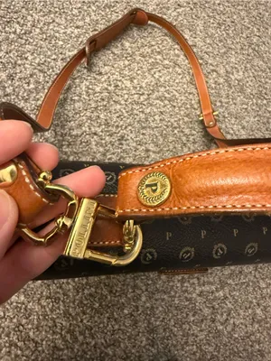 Vintage Pollini Monogram Leather Satchel Bag Italy Dark Academia thumbnail 9