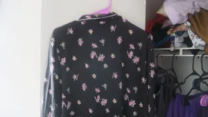 Victoria's Secret heavenly by victoria pj's nightgown floral flowers in black, pink and green size large. thumbnail 7