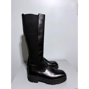 OFFICE London Kody Women's Black Leather Knee High Chelsea Boots EU 40 US 9 thumbnail 7