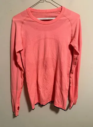 Lululemon Swiftly Tech Long Sleeve Light Flare Inkwell Orange Pink- Size 6 thumbnail 1