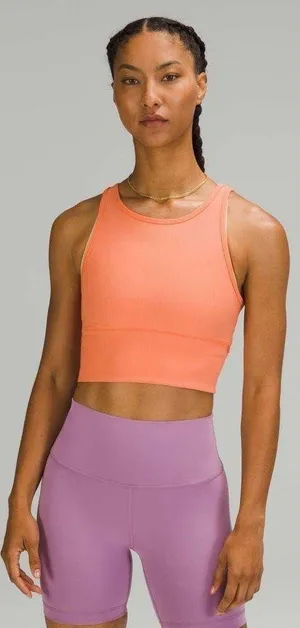 Lululemon Power Pivot Tank Rib in Golden Apricot Size 4 thumbnail 1