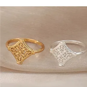 Boutique NEW 14k White Gold Plated Cut‎ Out Filigree Hollow Flower Ring, Size 7 thumbnail 13