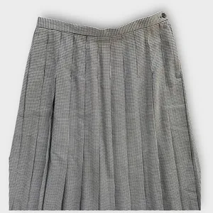 VTG Susan Bristol Black White Houndstooth Pleated Skirt Size 14 Preppy Academia thumbnail 5