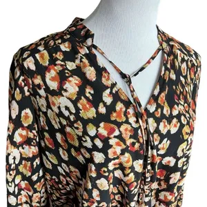 Womens Alyx Flower Petal Print Flowy Tie Neck Top Blouse - Sz L thumbnail 2