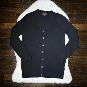 J. Crew Black Wool and Cashmere Button Front Sweater Cardigan thumbnail 1