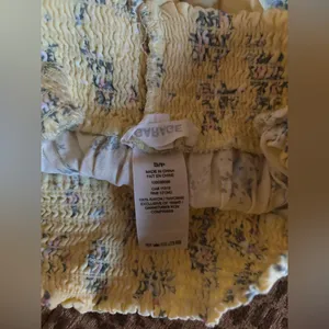 Garage Light Yellow Floral High Waist Shorts thumbnail 3