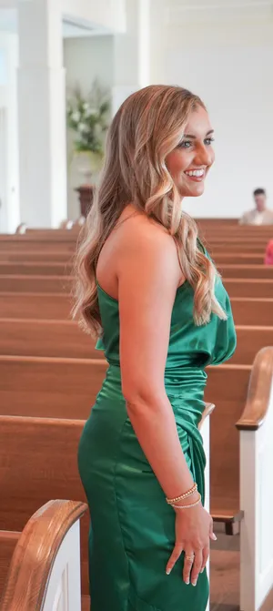 DO+BE Boutique Emerald One Shoulder Dress thumbnail 3