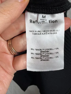 Reformation Black‎ Ribbed Short Sleeve Dress thumbnail 4