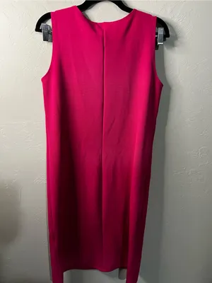 Slinky Brand Fuscia Pink Sleeveless MIDI Dress Casual Resort Summer thumbnail 7