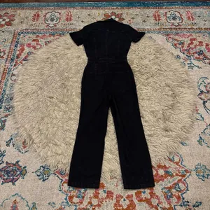 GOOD AMERICAN Black Utility Denim Jumpsuit Size Small thumbnail 5
