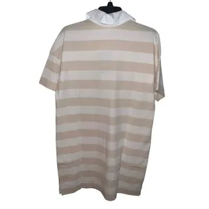 Everlane The Organic Cotton Polo Dress Short Sleeve Beige Striped‎ Size Medium thumbnail 5