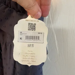 NWT Altar’d State navy blue dot babydoll dress size Large thumbnail 3