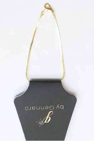 NWT G by Gennaro Womens Fashion Flat Chain Elegant Bracelet Gold Yellow 7.5" thumbnail 1