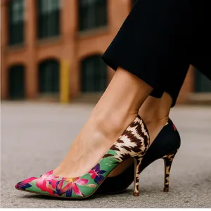 Nine West beautiful animal/floral heels thumbnail 2