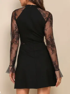 LULU's Sexy Prom Wedding Cocktail Formal Event Long Sleeve Bodycon Mini thumbnail 2