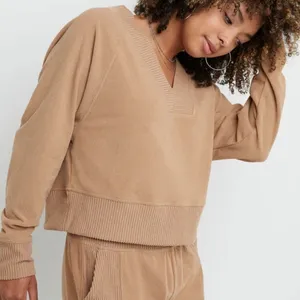 🆕 Champion Women's Soft Touch Rib Mix Pullover Simply Nude Heather 2XL XXL thumbnail 1