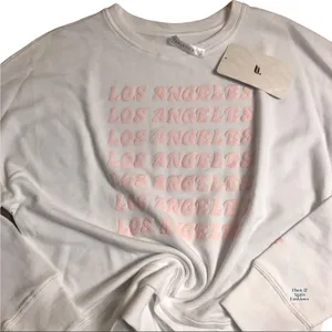 Fabletics White Pink Sweatshirt Size Med NWT thumbnail 9