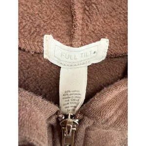 Full Tilt Womens Brown Zip Up Hoodie Fleece‎ Sweatshirt Chocolate Brown Size M thumbnail 3
