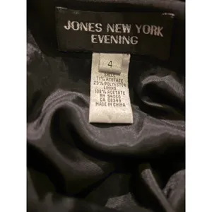JONES NEW YORK EVENING Black Spaghetti Strap Maxi Dress Side Slit 4 Y2K vintage thumbnail 5