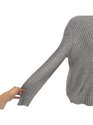 Bershka Chunky Turtleneck Sweater Cozycore Minimalist Gray Size Medium thumbnail 7