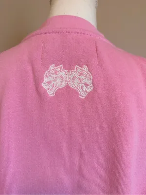 Darc Sport wolves oversized Crewneck sweatshirt pink woman's size small thumbnail 8